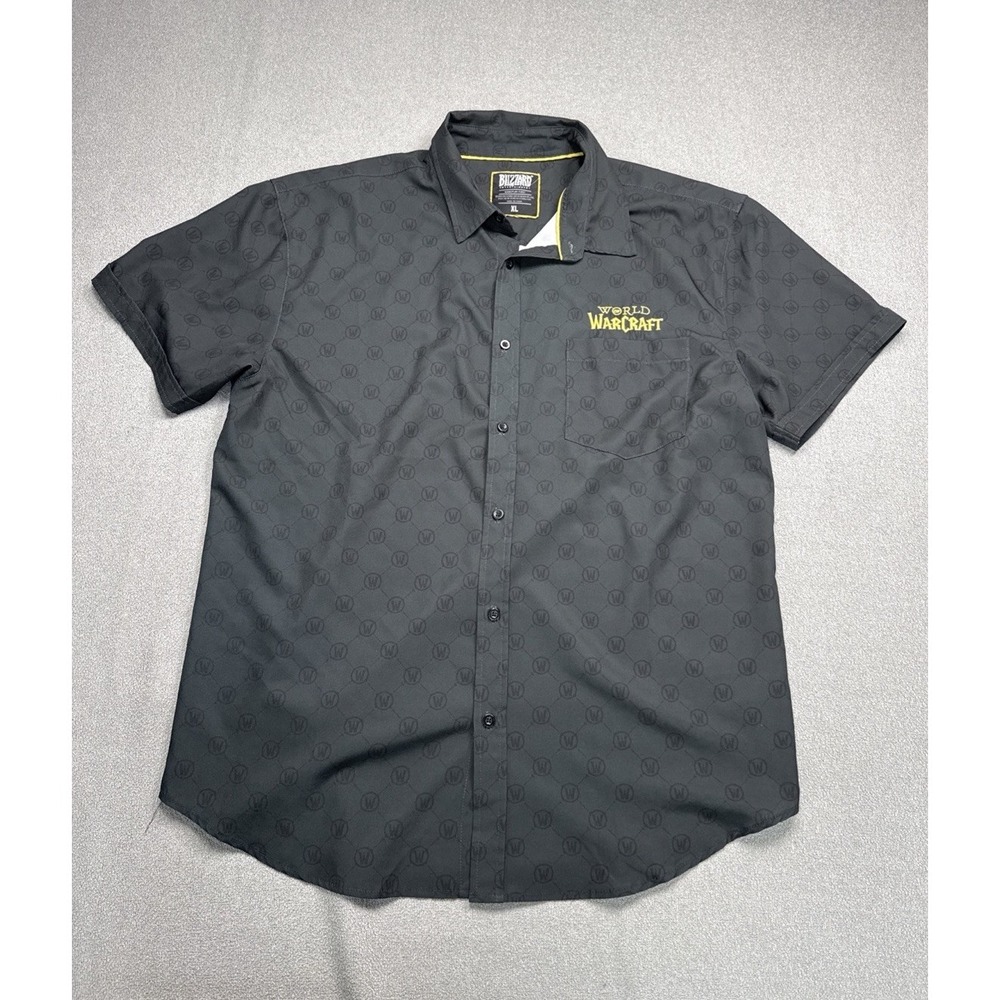World Of Warcraft Shirt Men XL  Blizzard Button Up Gray